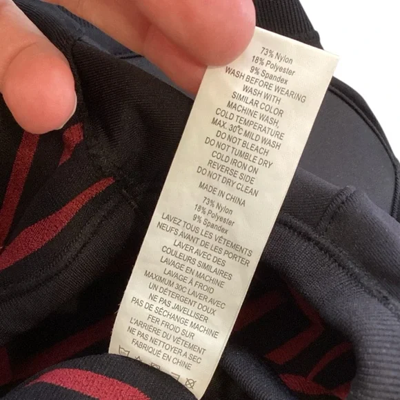 Zyia Active Black & Maroon Striped Monique Sports Bra - Large - Picture 8 of 8